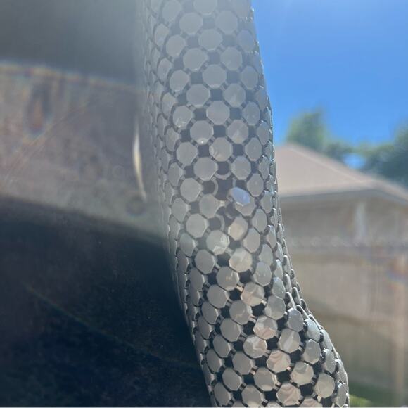 Vintage Y2K Grey Metal Mesh Purse Bag - Picture 4 of 10